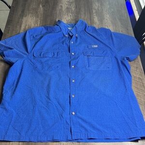 Xcaster Outdoor Men's Blue Casual UPF Sun Protection Button-Down Shirt